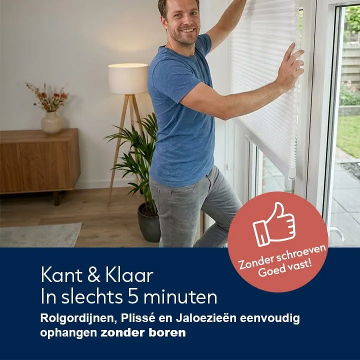 Raamdecoratie ophangen zonder boren